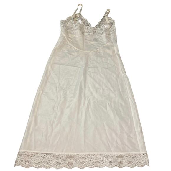 Vintage Lady Lynne white Lace Full Slip Dress Size M  Nylon Lingerie Pinup Style - Picture 6 of 8